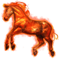 goddelijk paard rode reus