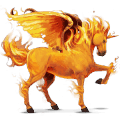 gevleugelde pony-eenhoorn  vuur element