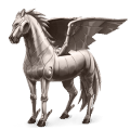 rijpaard-pegasus metaal element