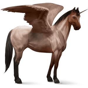 gevleugelde rijpaard-eenhoorn quarter horse roodschimmel