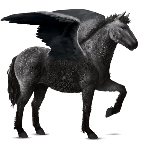 rijpaard-pegasus curly roodbruine tobiano
