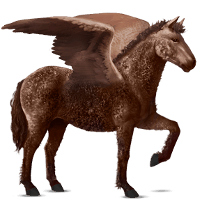 rijpaard-pegasus curly lever kastanje