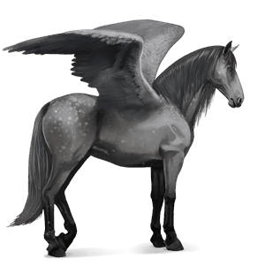 rijpaard-pegasus gestippeld grijs