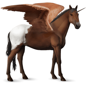 gevleugelde rijpaard-eenhoorn appaloosa bruine deken 