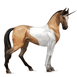 rijpaard-eenhoorn wildkleur tobiano