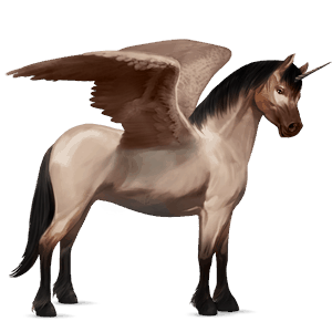 gevleugelde pony-eenhoorn  connemara zweetvos kastanje 