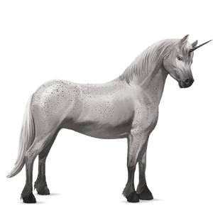 pony-eenhoorn gestippeld grijs