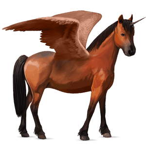 gevleugelde pony-eenhoorn  haflinger zweetvos kastanje 
