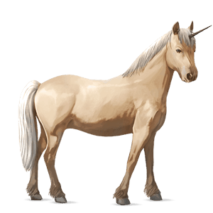 pony-eenhoorn kerry bog palomino