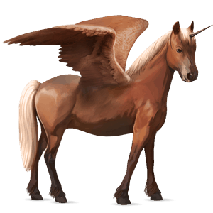 gevleugelde pony-eenhoorn  zweetvos kastanje 