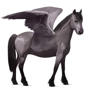 pony-pegasus gestippeld grijs