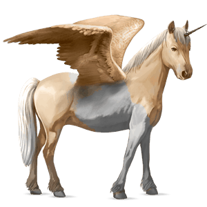 gevleugelde pony-eenhoorn  wildkleur tobiano