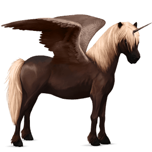 gevleugelde pony-eenhoorn  haflinger zweetvos lever kastanje 
