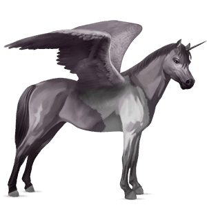 gevleugelde pony-eenhoorn  lichtgrijs