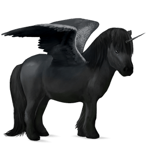 gevleugelde pony-eenhoorn  shetlander donkerbruin