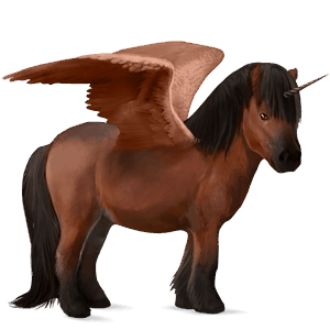 gevleugelde pony-eenhoorn  shetlander roodbruin