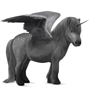 gevleugelde pony-eenhoorn  shetlander gestippeld grijs