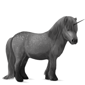 pony-eenhoorn gestippeld grijs