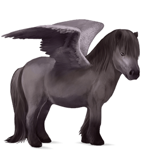 pony-pegasus gestippeld grijs