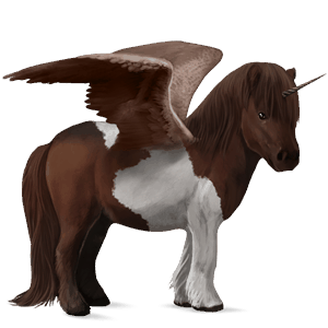 gevleugelde pony-eenhoorn  bruine tobiano
