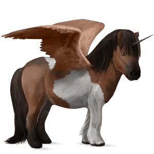 gevleugelde pony-eenhoorn  shetlander kastanje