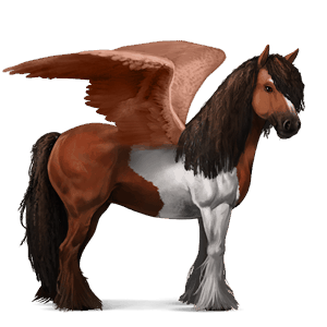 rijpaard-pegasus roodbruine tobiano