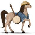 rijpaard-eenhoorn quarter horse donkerbruin