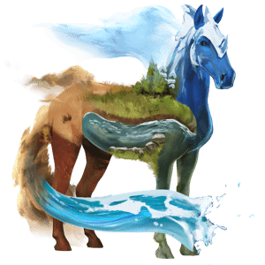rijpaard-pegasus lusitano gestippeld grijs