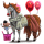 dwalend paard horrorclown