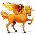 gevleugelde pony-eenhoorn vuur element